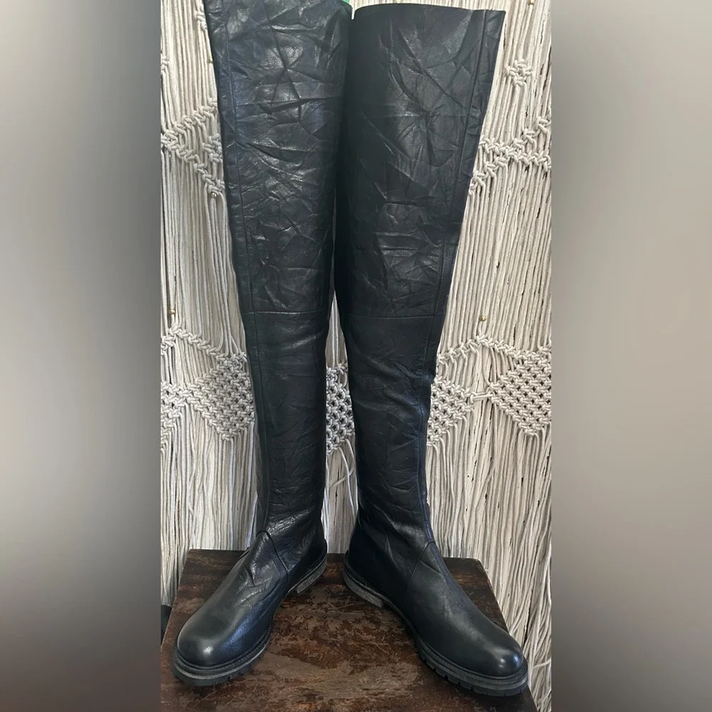 ♠️Free‎ People Black Braxton Tall Boots-NWOT- DEADSTOCK♠️